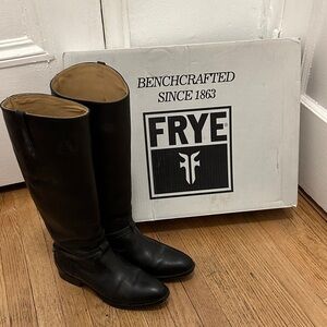 Frye Lindsay Plate Black Riding Boots